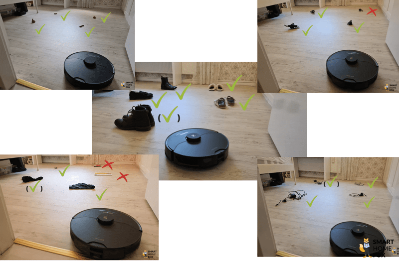 Das Testergebnis der Hinderniserkennung des Roborock S8 Pro Ultra wird übersichtlich dargestellt.